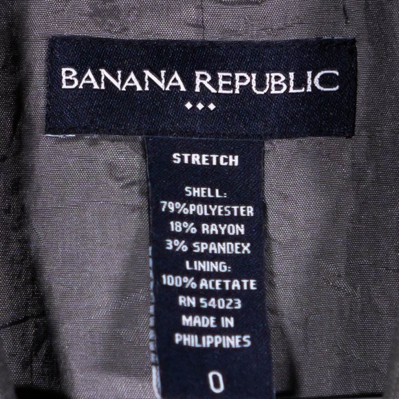 Banana Republic Women's Blazer Gray Striped Stretch Preppy Career Suit Jacket 0 - Picture 3 of 9